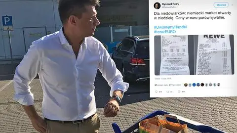Ryszard Petru zrobił zakupy w Niemczech - nie tylko w niedzielę, ale i w Zielone Świątki