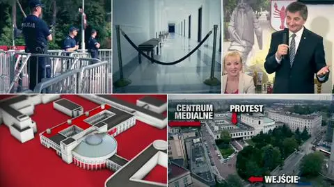 Zamknięte okna i opuszczone szlabany. Dostęp do Sejmu ograniczony