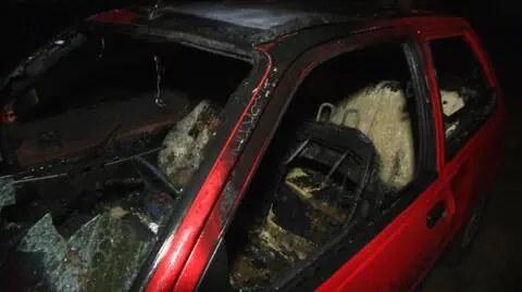 Jedno z podpalonych aut 