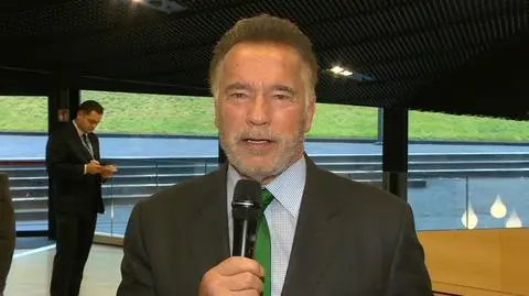 Famous actor and former Governor of California Arnold Schwarzenegger in an exclusive interview for TVN24 BIS