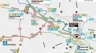 Komunikacja miejska we Wrocławiu na mecz Polski z Czechami