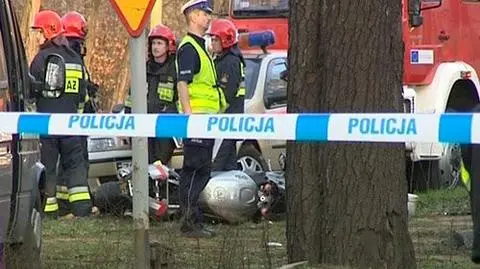 Motocyklem wjechał w tramwaj