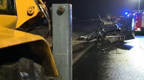 Auto wjechało w koparkę. Pasażerka nie żyje