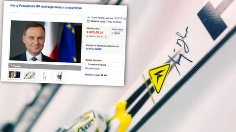 24. finał WOŚP. Prezydent Andrzej Duda przekazał na aukcję narty