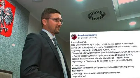 Paweł Juszczyszyn wróci do pracy w sądzie