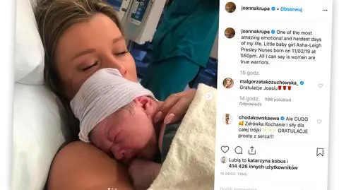 Joanna Krupa pokazała zdjęcie z porodówki. "Kobiety są prawdziwymi wojowniczkami"