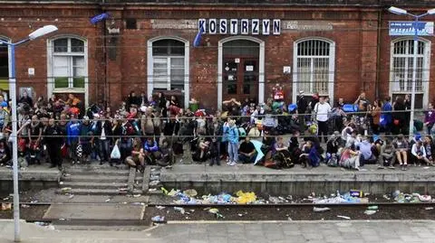 Ścisk na dworcu w Kostrzynie nad Odrą