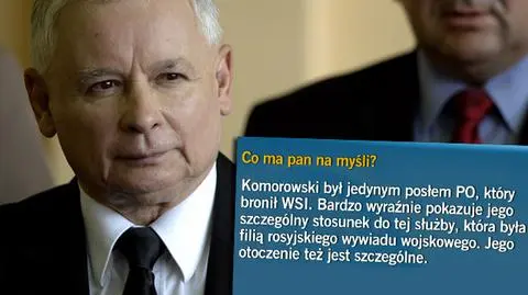 Kaczyński o Komorowskim, WSI i rosyjskich służbach. Nałęcz: Obrzydliwa insynuacja 