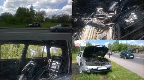 Katowice. Wrak spalonego auta rozbierają złomiarze