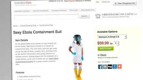 Za 60 dolarów można kupić "Sexy Ebola Containment Suit"