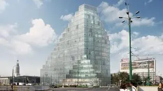 Wizualizacja biurowca w centrum miasta