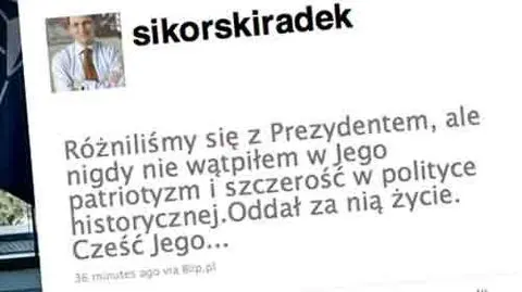Sikorski o Lechu Kaczyńskim na Twitterze