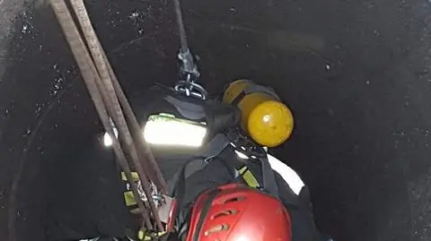 Pies wpadł do 9-metrowej studni. Pomogli strażacy