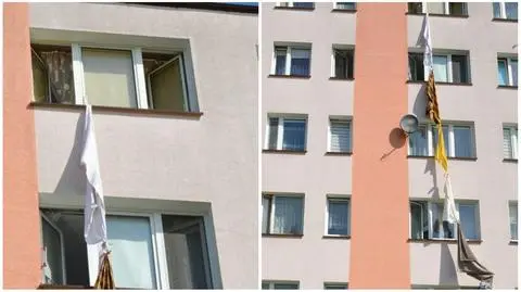 Po prześcieradłach z czwartego piętra uciekał przed policją