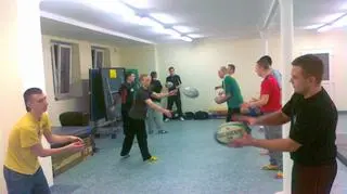 Trening rugby niesłyszących z Wejherowa