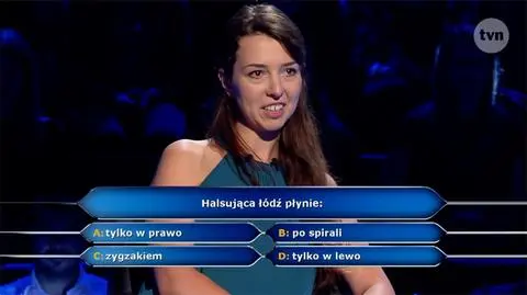Milionerzy: Jak płynie halsująca łódź? Pytanie i odpowiedź