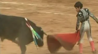 Ma tylko jedenaście lat, ale odwagą przerasta nie jednego dorosłego mężczyznę. Rafael Mirabal - najmłodszy meksykański torreador - już dziś walczy na największych arenach korridy. (APTN)