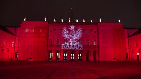 Barwy narodowe na Pałacu Prezydenckim 