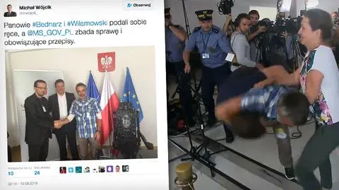 Uczestnicy poniedziałkowej szarpaniny pogodzili się (na nagraniu starcie w Sejmie)