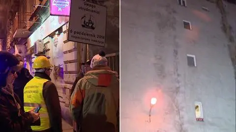 Pęknięta ściana kamienicy, ewakuacja mieszkańców