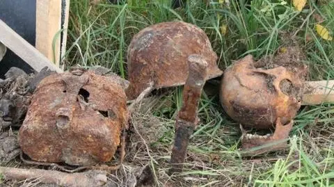 Szczątki niemieckiego żołnierza na budowie PKM