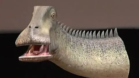 500-zębny dinozaur z przezroczysta czaszką