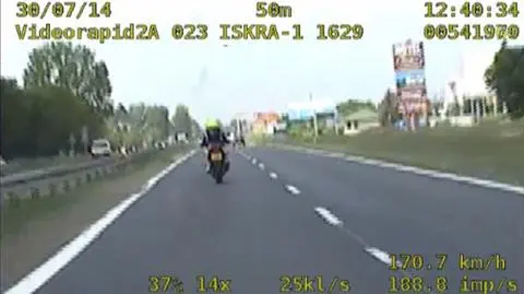 Pirat drogowy na motocyklu. Jechał o ponad 70 km/h za szybko