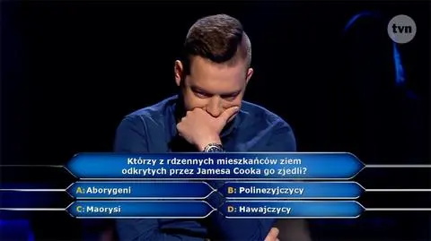 Milionerzy: James Cook w pytaniu za 75 000 zł. Kto zjadł Jamesa Cooka?