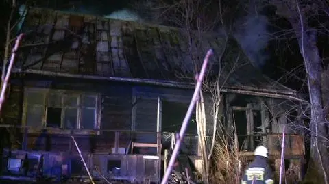 Nocny pożar domu w Zakopanem