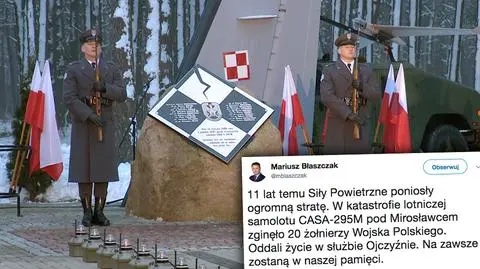 Mariusz Błaszczak o 11. rocznicy katastrofy CASA-295M pod Mirosławcem