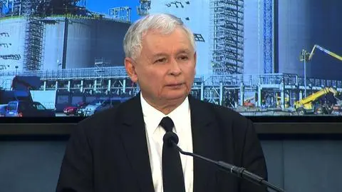 Jarosła Kaczyński na konferencji prasowej