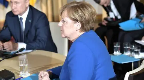Spotkanie Putina z Merkel podczas szczytu normandzkiego w Paryżu (nagranie z 9 grudnia 2019) 