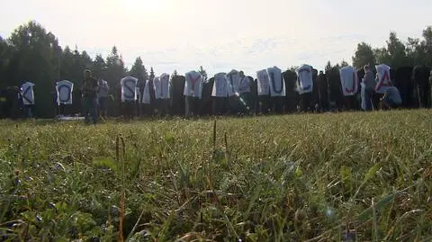 Na rzeźbach założono koszulki z napisami "Konstytucja"