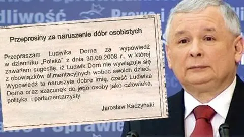 Kaczyński przeprasza Dorna