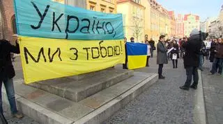 Wrocławianie wspierali Ukrainę m.in. w trakcie marszu