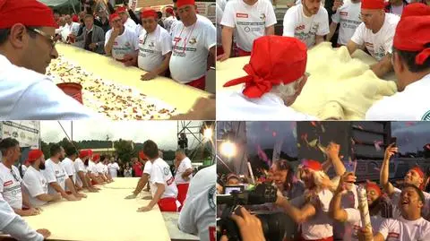Siedmiometrowa smażona pizza trafiła do Księgi rekordów Guinnessa