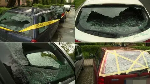 zniszczone auta w Krakowie 