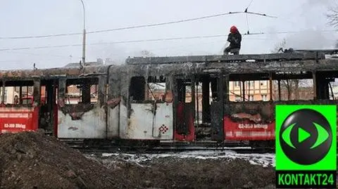 Tramwaj doszczętnie spłonął
