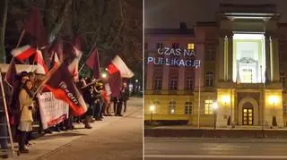 Wyrok TK został wyświetlony na fasadzie budynku KPRM