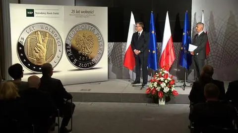 Prezentacja monety z okazji 25 lecia wolności