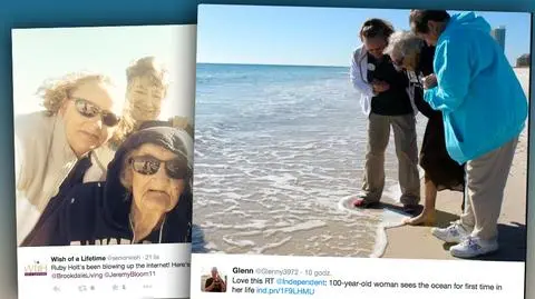 100-latka pierwszy raz w życiu zobaczyła ocean. Spełniła swoje marzenie