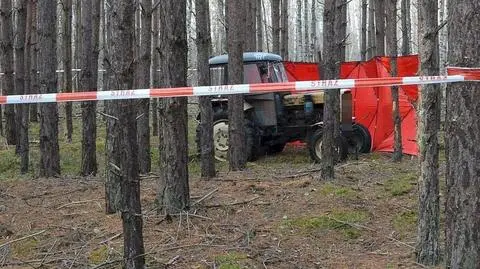 Lipiny Górne Borowina. Mężczyzna przygnieciony przez ciągnik