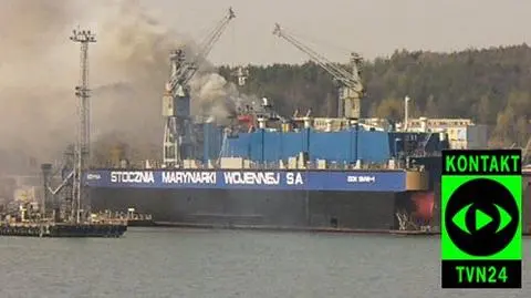 Statek stanął w płomieniach