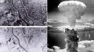 Nagasaki przed zrzuceniem i po zrzuceniu bomby