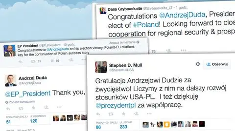 Andrzej Duda dostał gratulacje m.in. od szefa Parlamentu Europejskiego