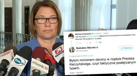 Rzeczniczka PiS: Sikorski to dzisiaj no name
