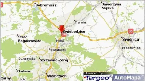 Tir zablokował drogę koło Świebodzic