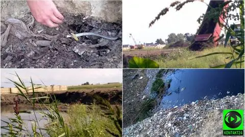 Nadmiarem śmieci zasypują pobliskie jezioro.