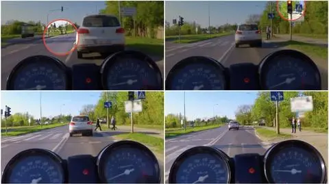 Całą sytuację nagrała kamera na motocyklu