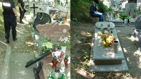 27-latek zdewastował nagrobki na słupskim cmentarzu